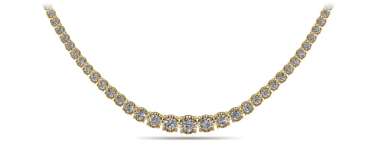 Diamond Crown Tennis Diamond Necklace with 15.06 ct.(finished)