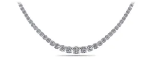 Diamond Crown Tennis Diamond Necklace with 15.06 ct.(finished)
