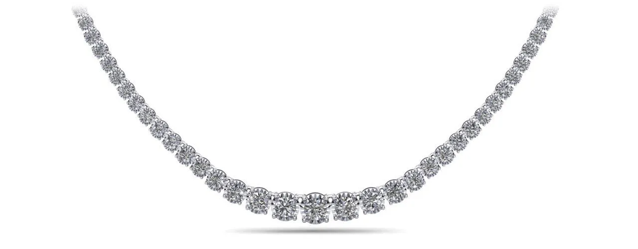 Diamond Crown Tennis Diamond Necklace with 15.06 ct.(finished)