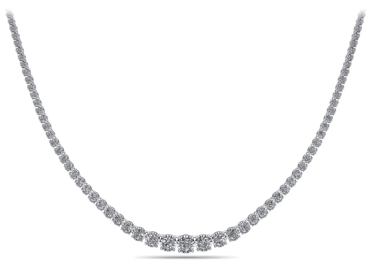 Diamond Crown Tennis Diamond Necklace with 15.06 ct.(finished)