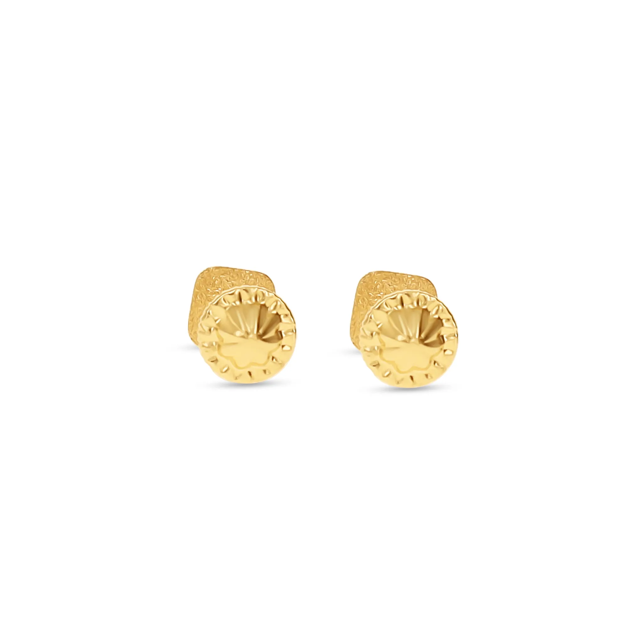 Diamond Cut Square 14kt Stud Earrings