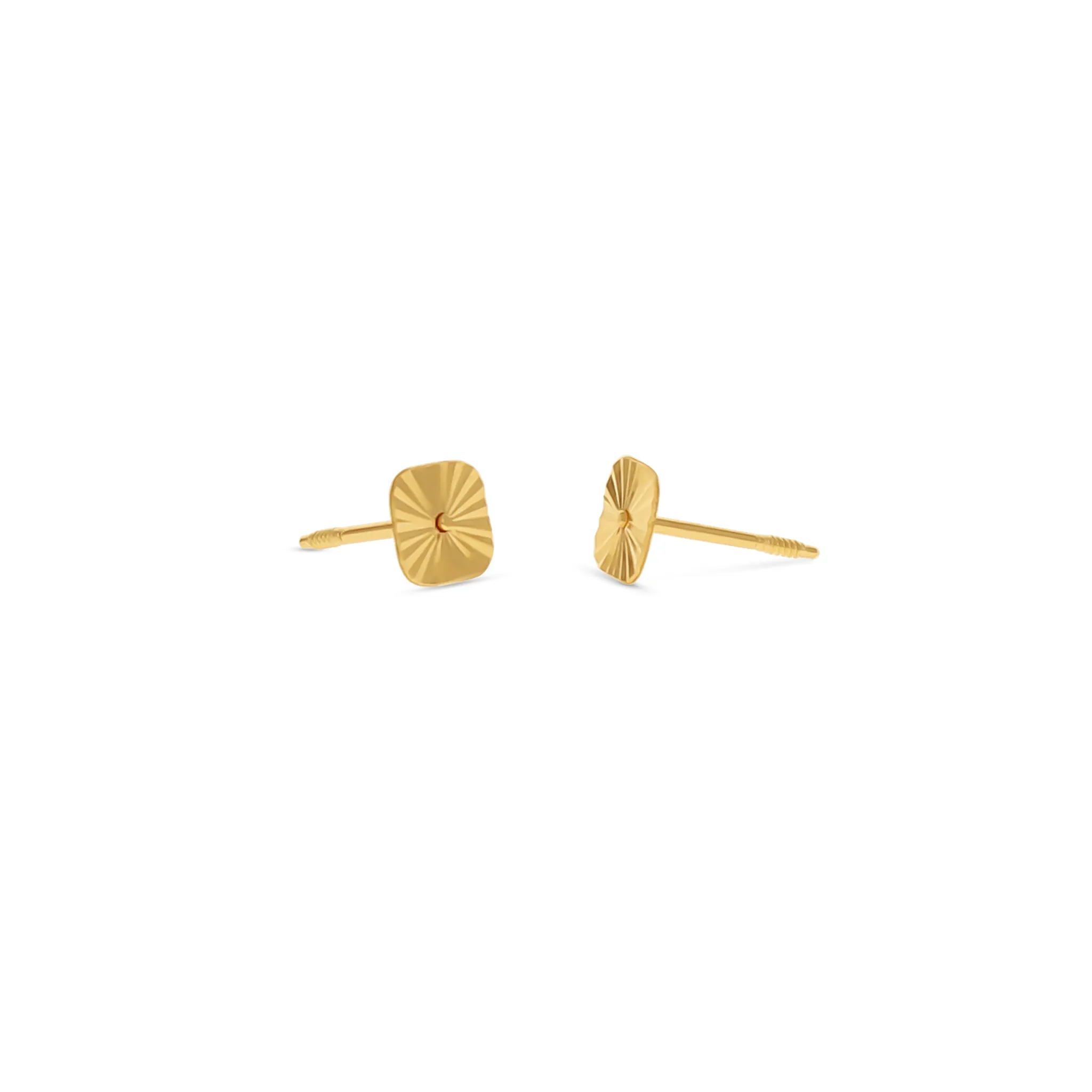 Diamond Cut Square 14kt Stud Earrings