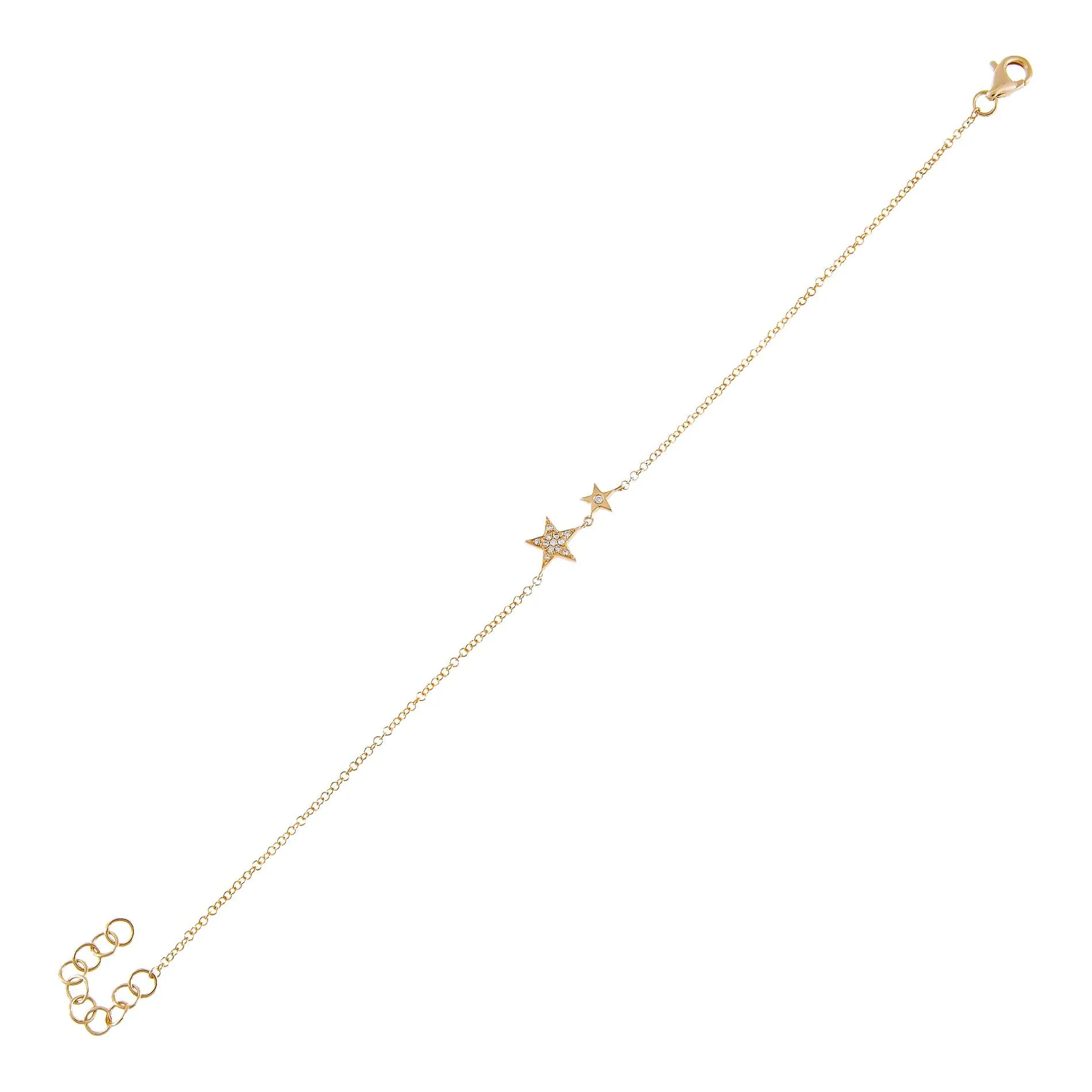 Diamond Double Star Bracelet 14K