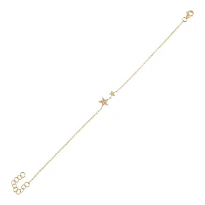 Diamond Double Star Bracelet 14K