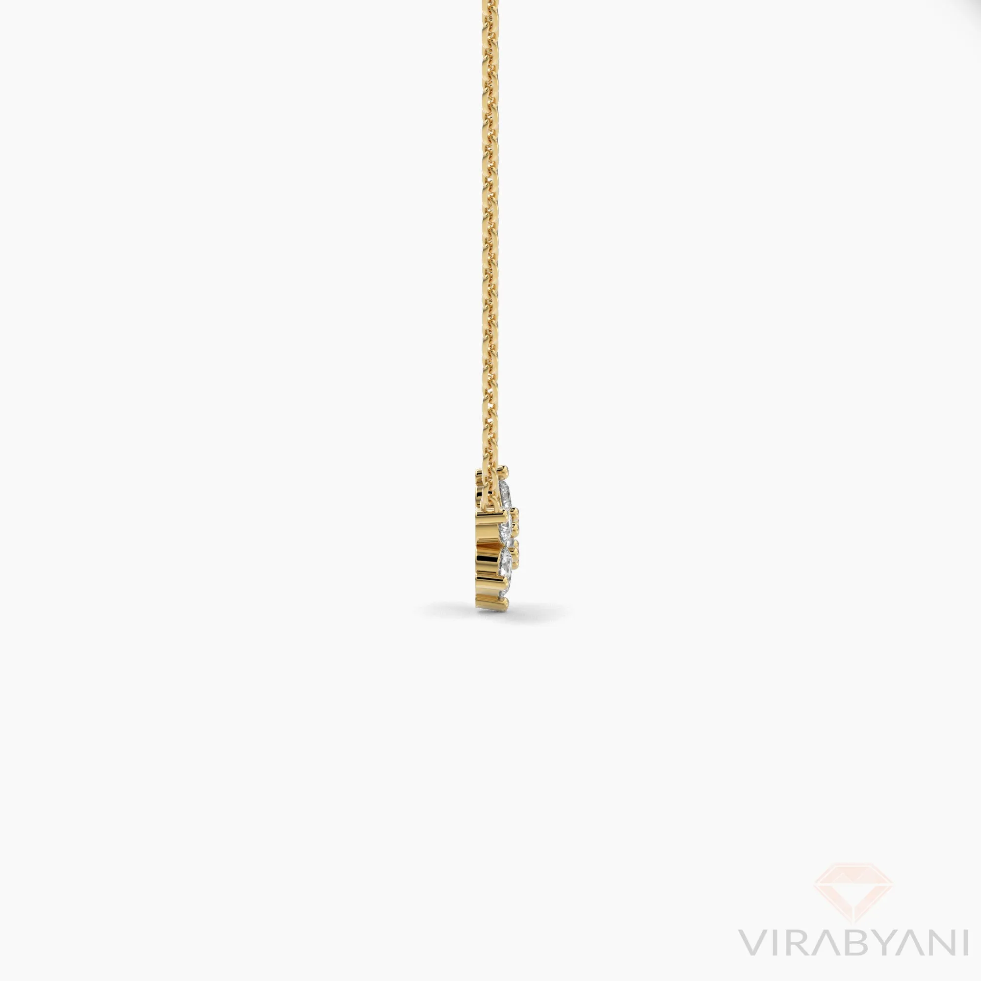 Diamond Flower Necklace with 0.18ct. Natural Round Diamonds