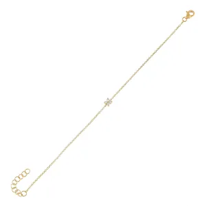 Diamond Itty Bitty Flower Bracelet 14K