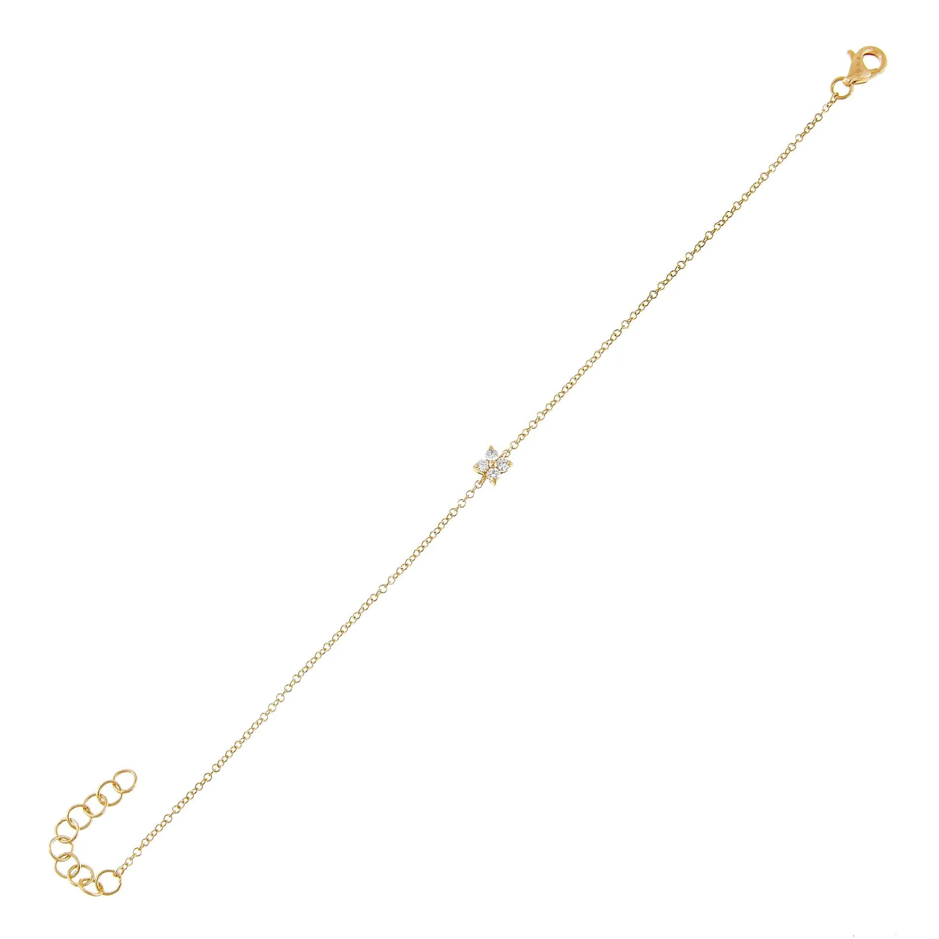 Diamond Itty Bitty Flower Bracelet 14K
