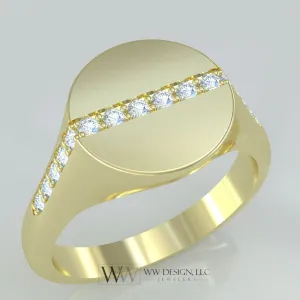 Diamond Signet Ring 0.16ctw UNTREATED VS F Genuine Diamonds - 10k, 14k, 18k, 22k Gold (Yellow, White or Rose), Palladium, Platinum, or Sterling Silver