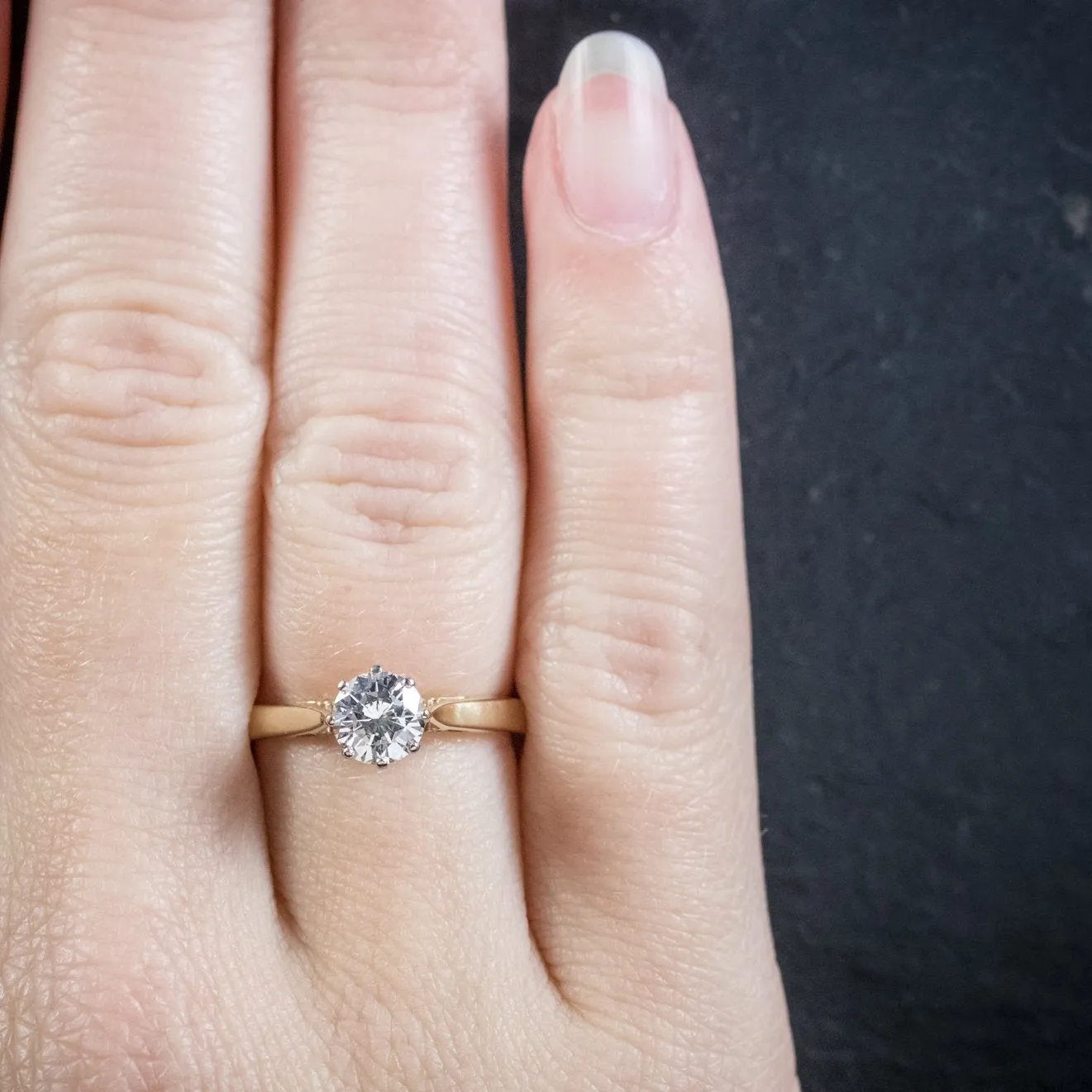 Diamond Solitaire Engagement Ring 18Ct Gold Dated London 1991