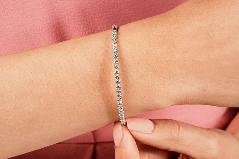 Diamond Top Lab-Grown Diamond Bangle with 6.38 ct.(finished) 4.8mm