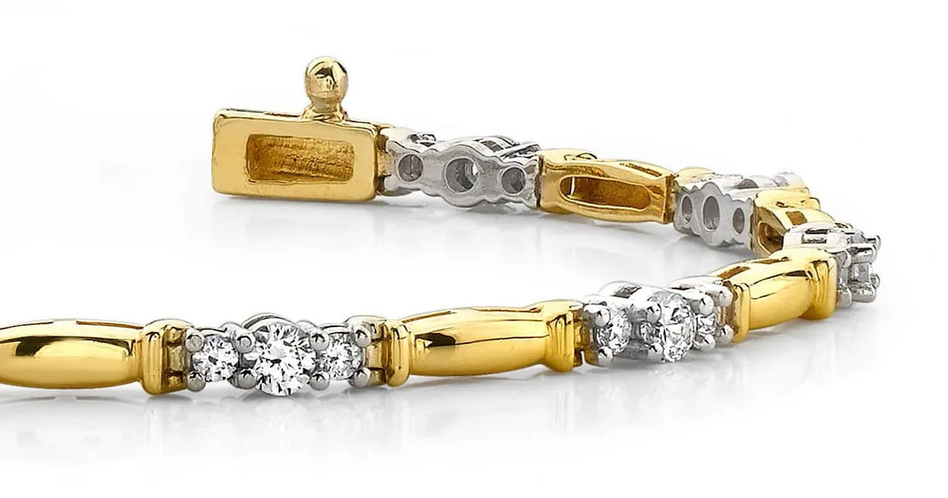 Diamond Triplet Lab-Grown Diamond Bracelet with 1.50 ct.(finished) 1.9mm, 2.9mm