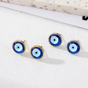 Distinctive Resin Blue Evil Eye Stud Earrings - A Perfect Blend of Fashion and Tradition for Today's Woman