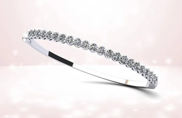 Divinely Dazzling Bangle Lab-Grown Diamond Bracelet with 1.06 ct.(finished) 2mm