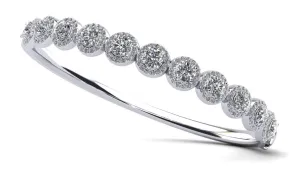 Divinely Dazzling Halo Bangle Lab-Grown Diamond Bracelet with 2.56 ct.(finished) 1mm, 3.2mm