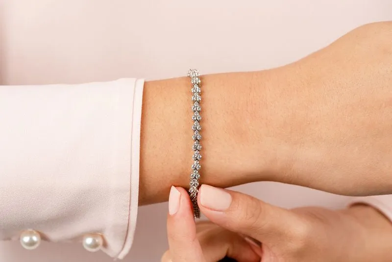 Double Diamond Stacked Diamond Bracelet with 6.02 ct.(finished) 2.5mm