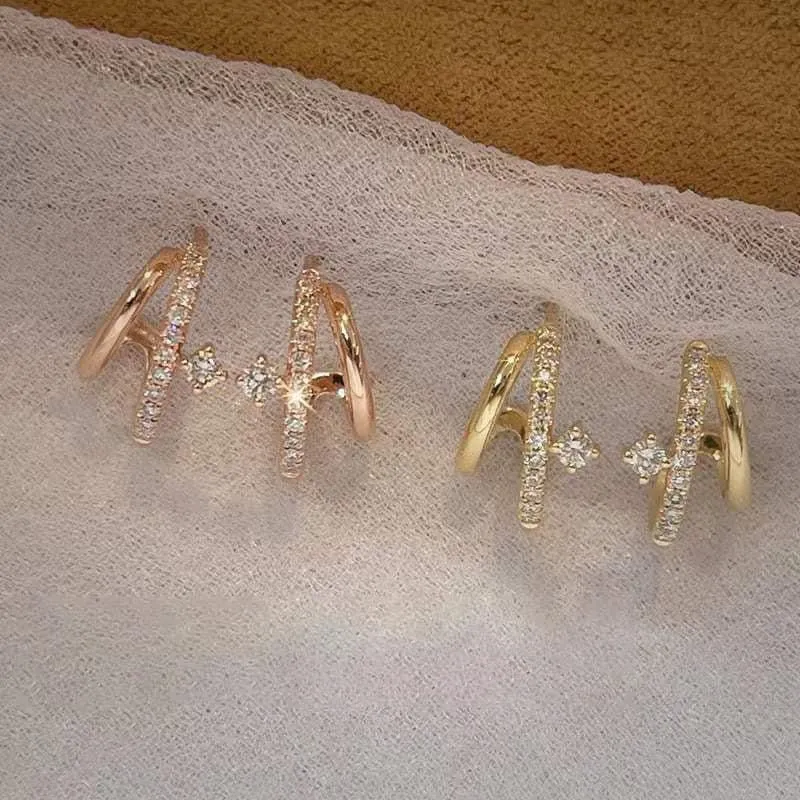 Double Hoop Huggie Earrings