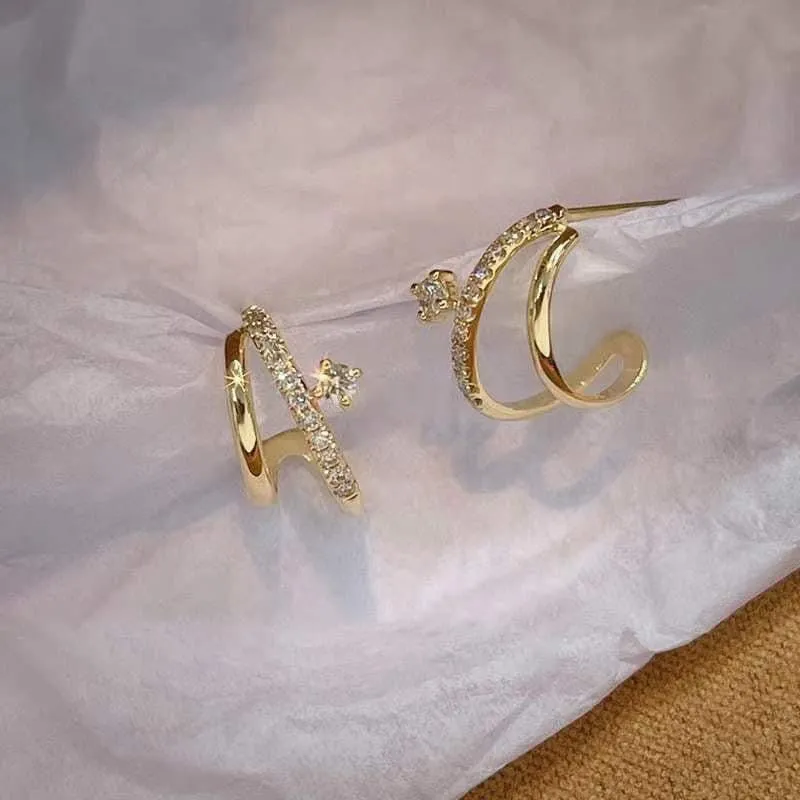 Double Hoop Huggie Earrings