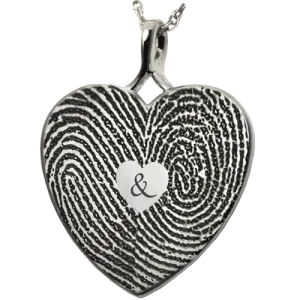 Double Print with Ampersand Fingerprint Pendant