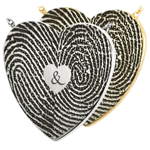 Double Print with Ampersand Fingerprint Pendant