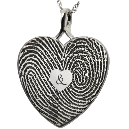 Double Print with Ampersand Fingerprint Pendant