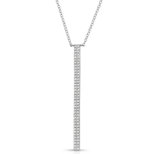 Double Row Pave Set 0.20 ctw Diamond Necklace Pendant