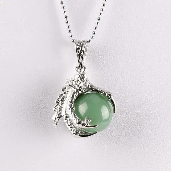 Dragon Claw Titanium Covered Stone/Crystal Pendant