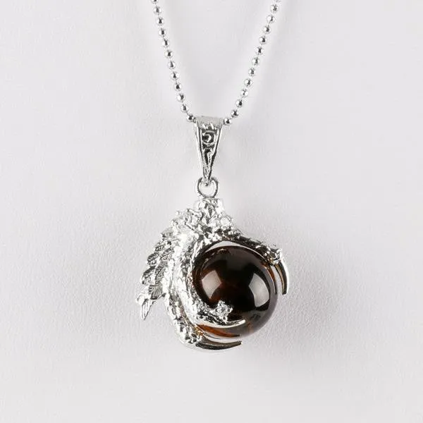 Dragon Claw Titanium Covered Stone/Crystal Pendant