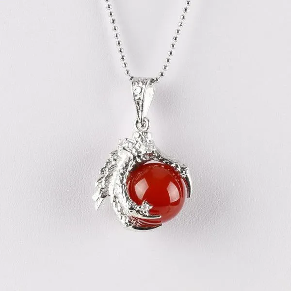Dragon Claw Titanium Covered Stone/Crystal Pendant