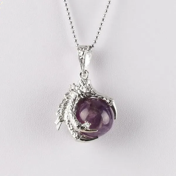 Dragon Claw Titanium Covered Stone/Crystal Pendant