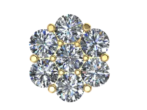 [E1304] 7-Stone Flower Cluster Earrings