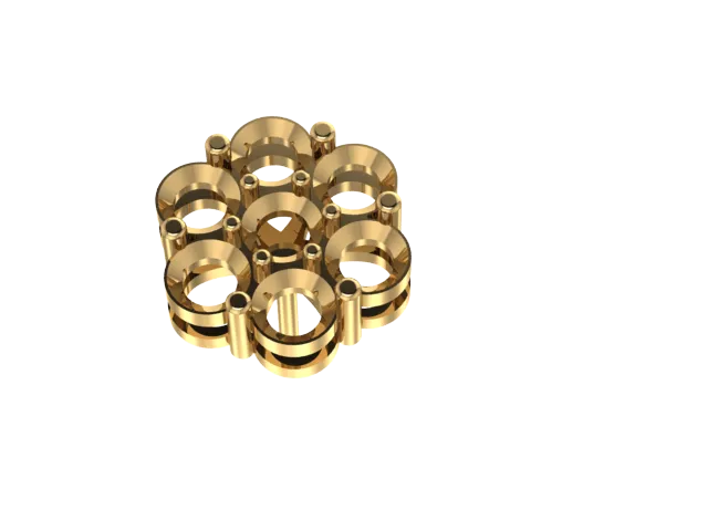 [E1304] 7-Stone Flower Cluster Earrings