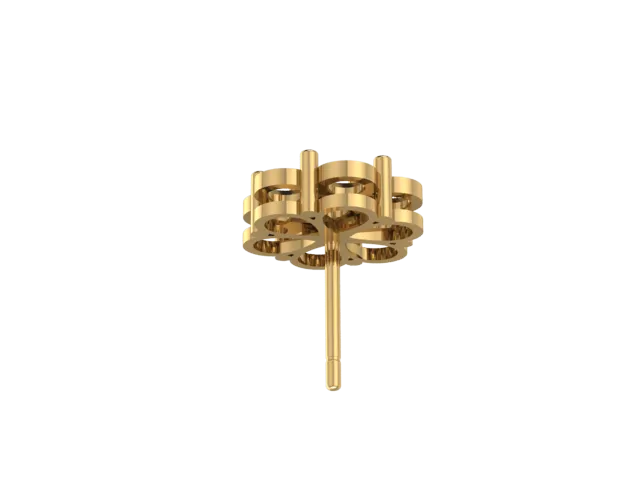 [E1304] 7-Stone Flower Cluster Earrings