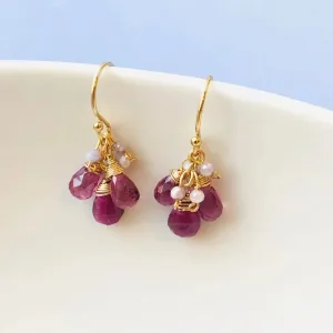 Earrings 2691A with Malaia Garnet Ruby Drops by Michelle Pressler Jewelry