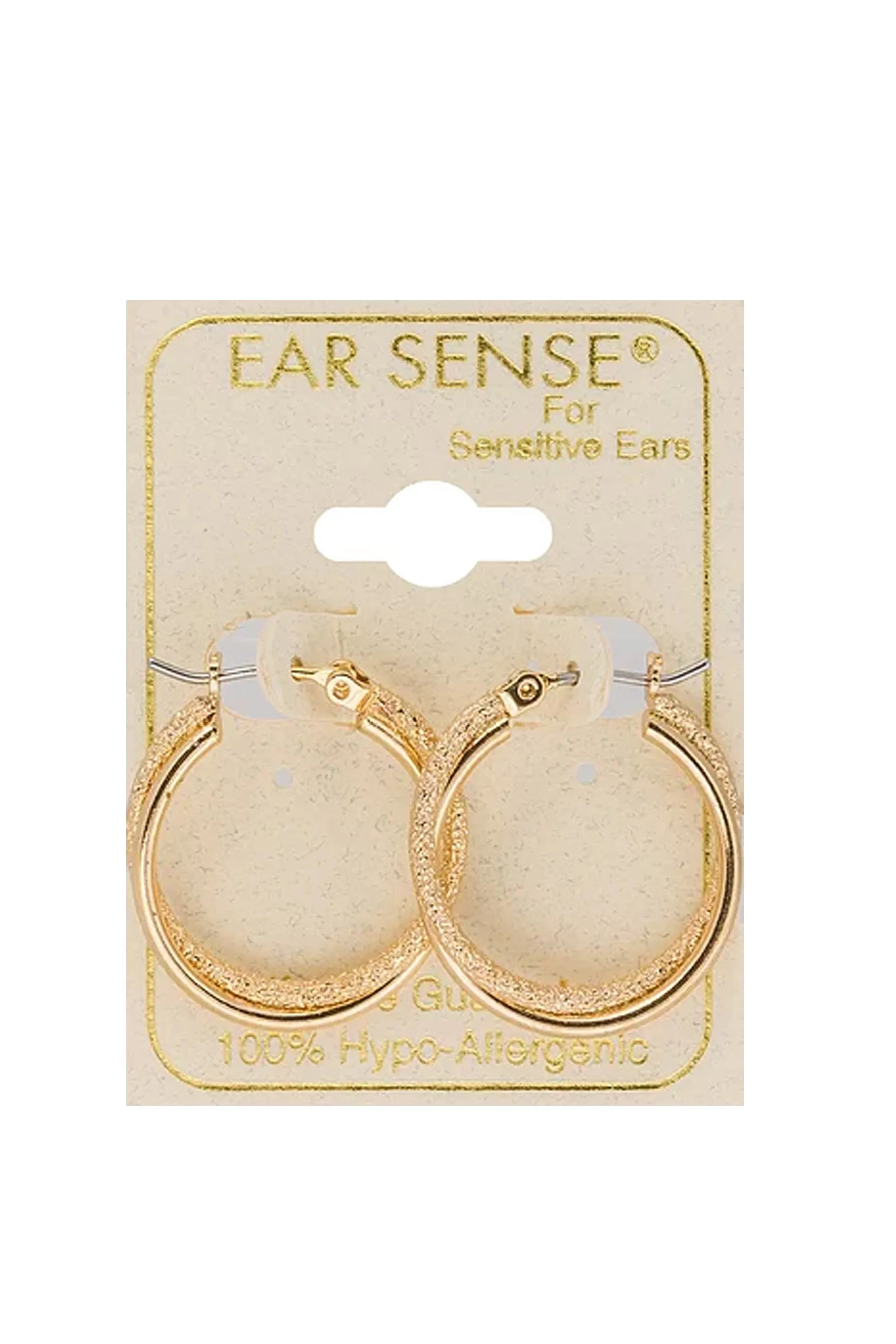 EarSense F6-1968 Gold Double Twist Click Hoops