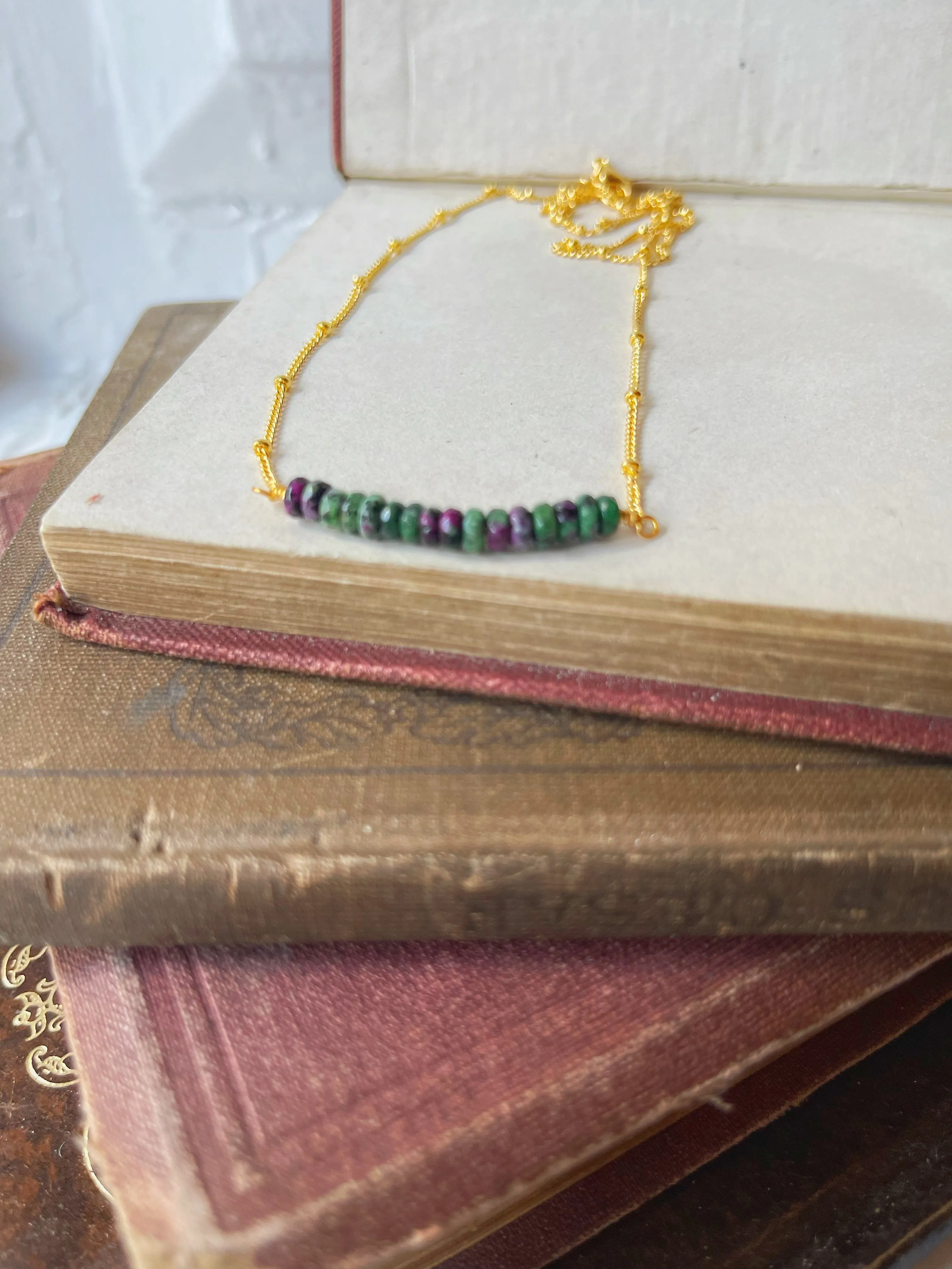 Eat Shit Josh Hawley Ruby in Zoisite Necklace