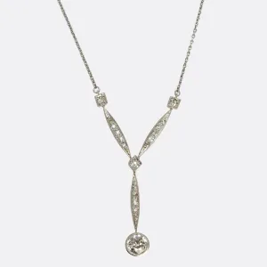 Edwardian Diamond Drop Necklace