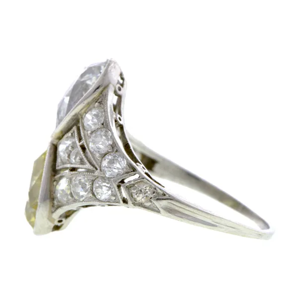 Edwardian Double Pear Diamond Ring