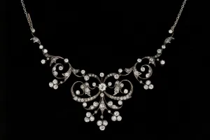 Edwardian Platinum Top 4 Carat Diamond Weight Total Convertible Necklace & Tiara