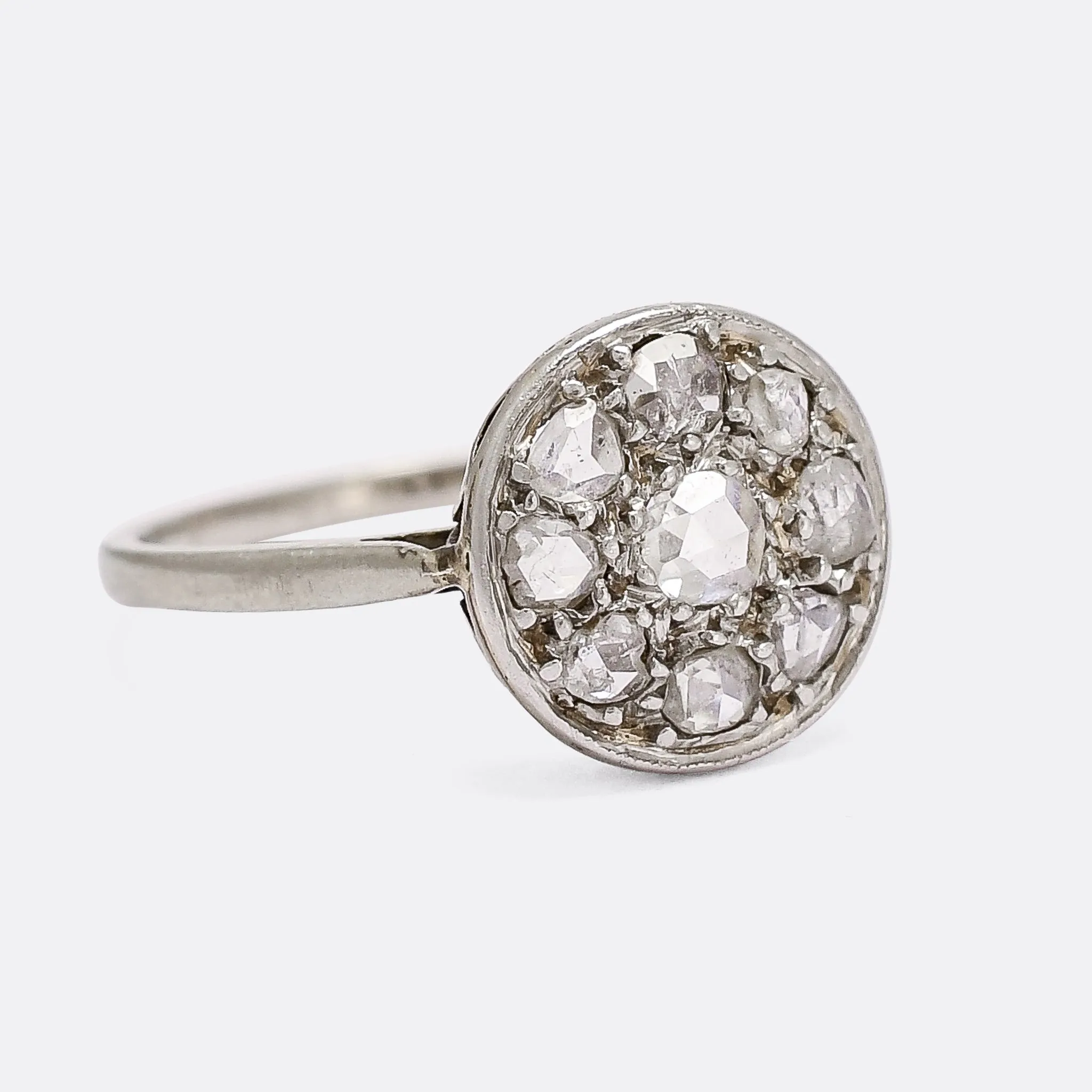 Edwardian Rose Diamond Round Cluster Ring