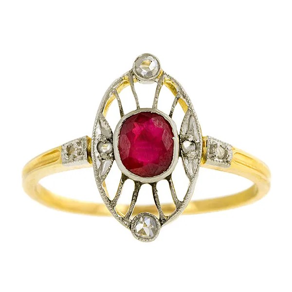 Edwardian Ruby & Diamond Ring