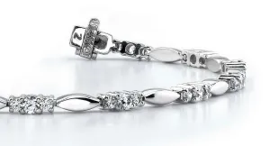 Elliptical Link Diamond Bracelet with 0.95 ct.(finished) 1.5mm, 2.1mm