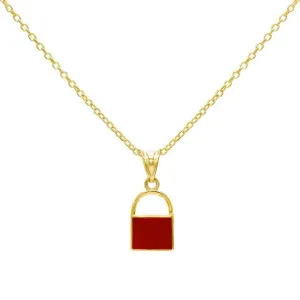 Enamel Lock Necklace