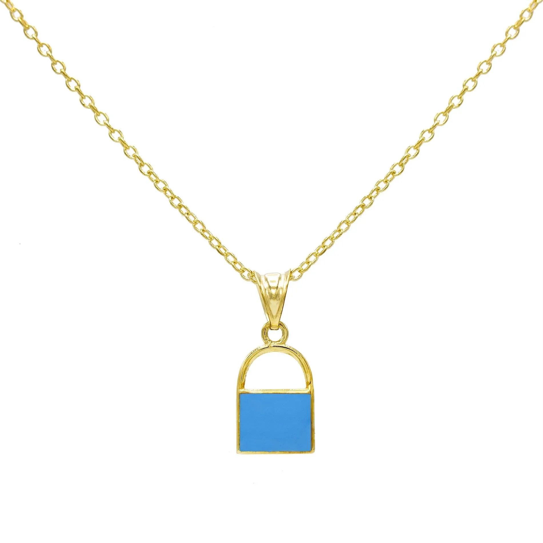 Enamel Lock Necklace