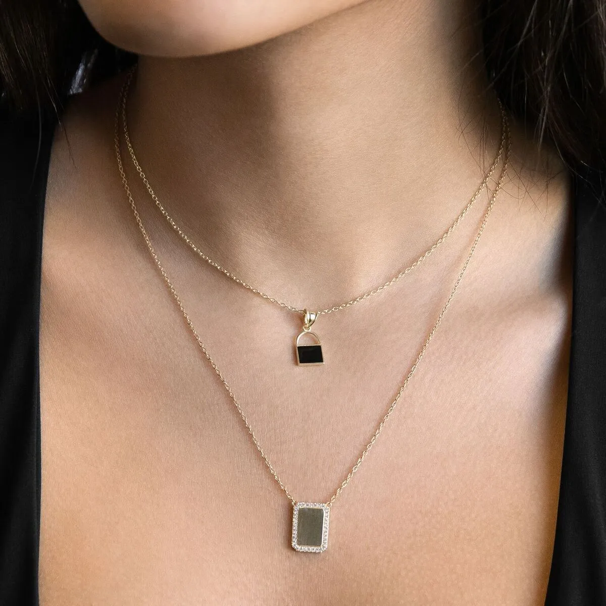 Enamel Lock Necklace