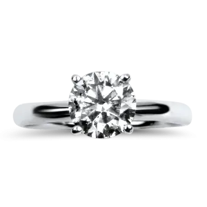 Estate 14k White Gold 1.50cts Diamond Solitaire Engagement Ring