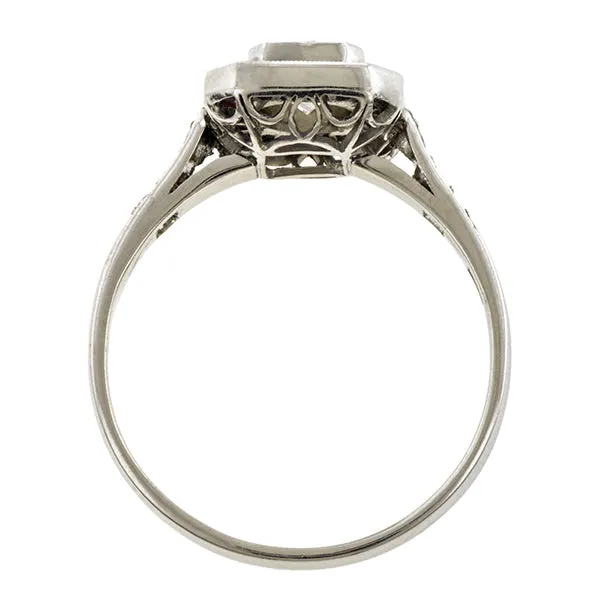 Estate Diamond & Ruby Ring, RBC 0.35ct