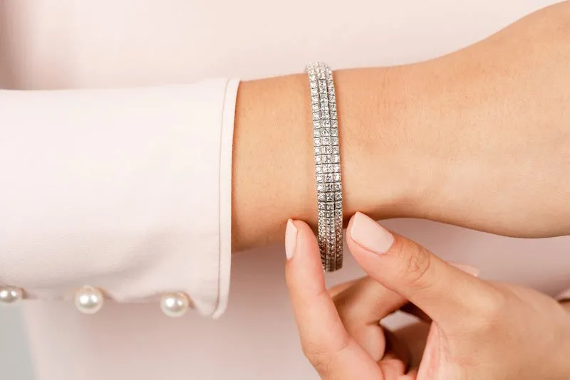 Exquisite Classic Lab-Grown Diamond Bracelet with 9.82 ct.(finished) 2.0mm, 2.5mm
