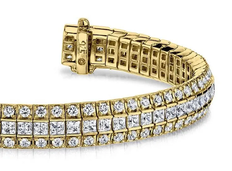 Exquisite Classic Lab-Grown Diamond Bracelet with 9.82 ct.(finished) 2.0mm, 2.5mm