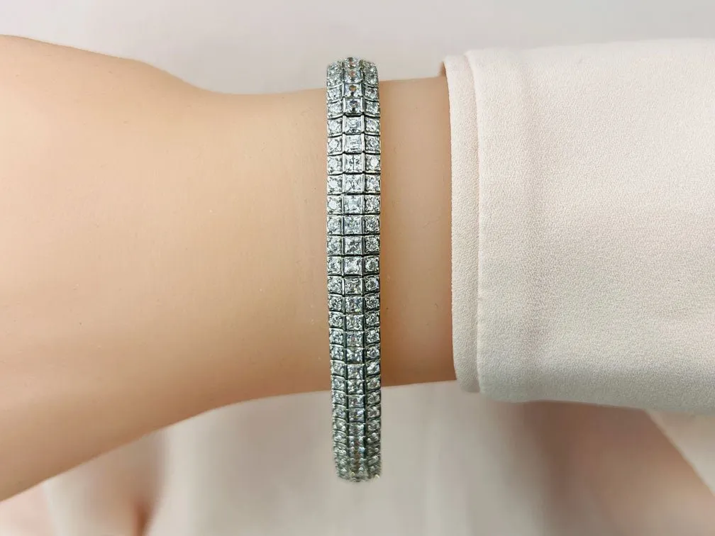 Exquisite Classic Lab-Grown Diamond Bracelet with 9.82 ct.(finished) 2.0mm, 2.5mm