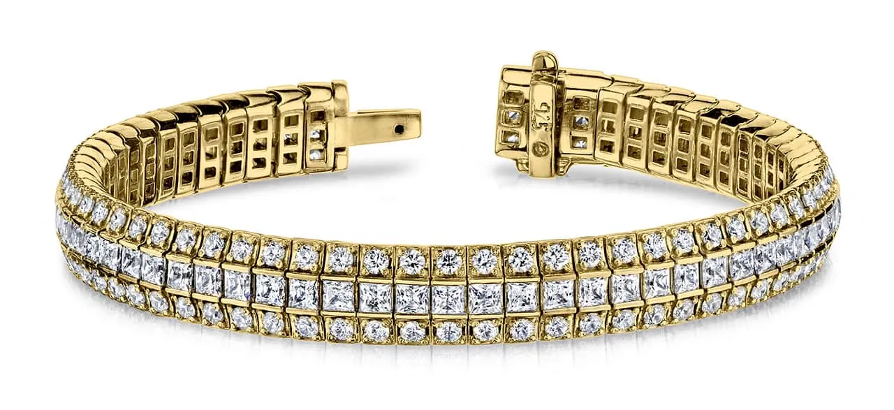 Exquisite Classic Lab-Grown Diamond Bracelet with 9.82 ct.(finished) 2.0mm, 2.5mm